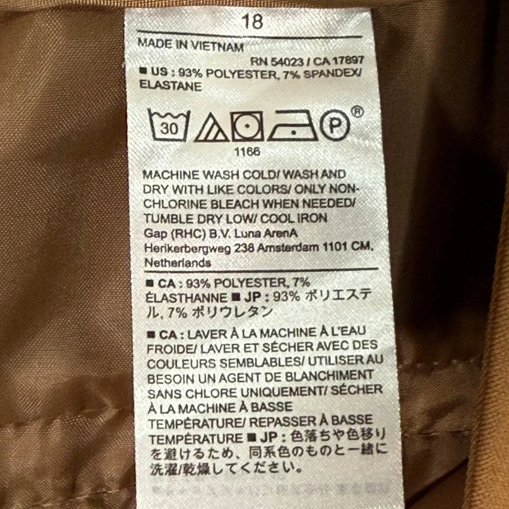Banana Republic Womens 18 HR‎ Bootcut 365 Dark Camel Tan Trousers 812666-06